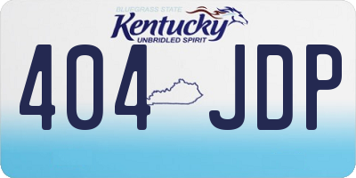 KY license plate 404JDP