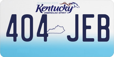 KY license plate 404JEB