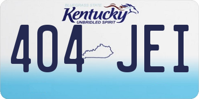 KY license plate 404JEI
