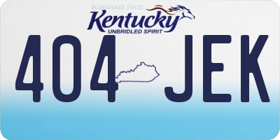 KY license plate 404JEK