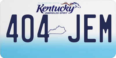 KY license plate 404JEM