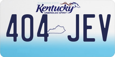 KY license plate 404JEV