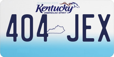 KY license plate 404JEX