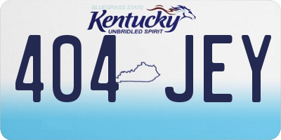 KY license plate 404JEY