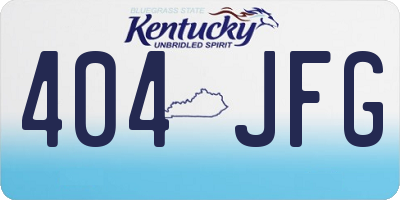 KY license plate 404JFG