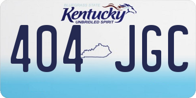 KY license plate 404JGC
