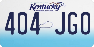 KY license plate 404JGO