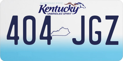 KY license plate 404JGZ