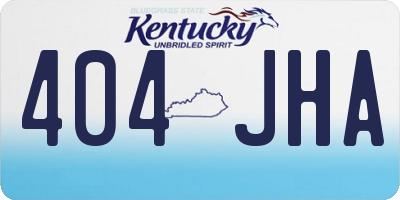 KY license plate 404JHA