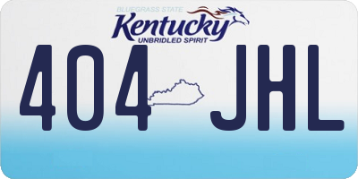 KY license plate 404JHL