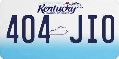 KY license plate 404JIO