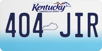 KY license plate 404JIR