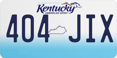 KY license plate 404JIX