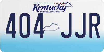 KY license plate 404JJR