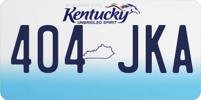KY license plate 404JKA