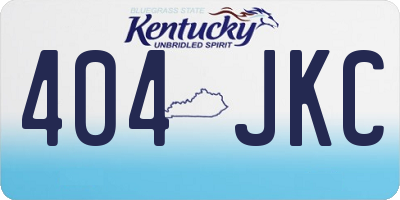 KY license plate 404JKC