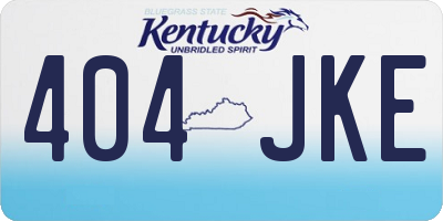KY license plate 404JKE