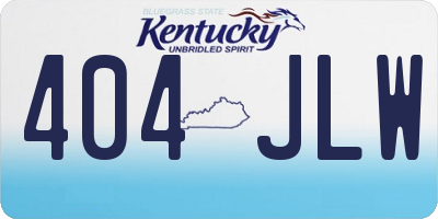 KY license plate 404JLW