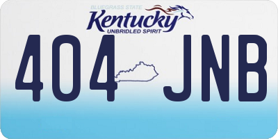 KY license plate 404JNB