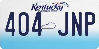 KY license plate 404JNP