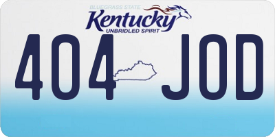 KY license plate 404JOD