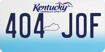 KY license plate 404JOF
