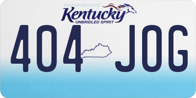 KY license plate 404JOG