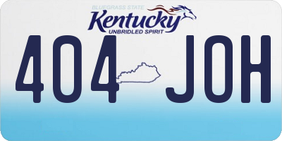 KY license plate 404JOH