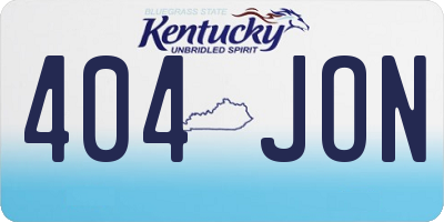 KY license plate 404JON