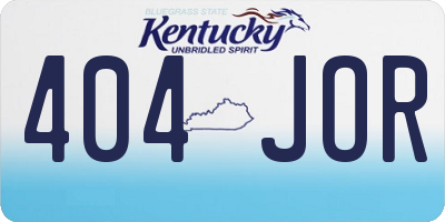 KY license plate 404JOR