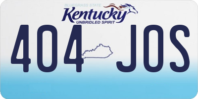 KY license plate 404JOS