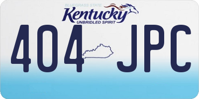 KY license plate 404JPC