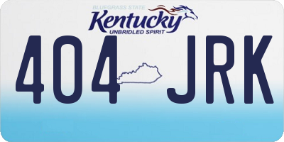 KY license plate 404JRK