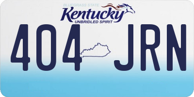 KY license plate 404JRN