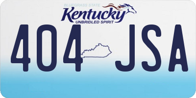 KY license plate 404JSA