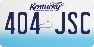 KY license plate 404JSC