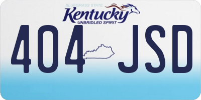 KY license plate 404JSD