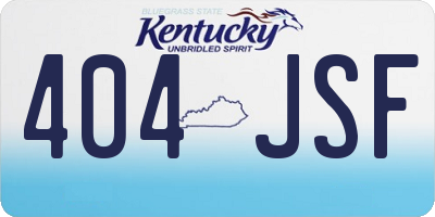 KY license plate 404JSF
