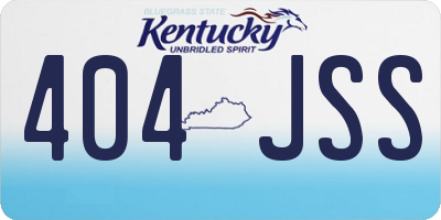 KY license plate 404JSS