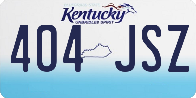 KY license plate 404JSZ