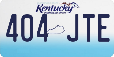 KY license plate 404JTE