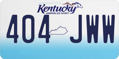 KY license plate 404JWW