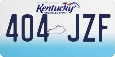 KY license plate 404JZF