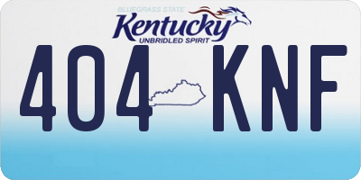 KY license plate 404KNF