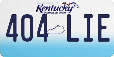 KY license plate 404LIE