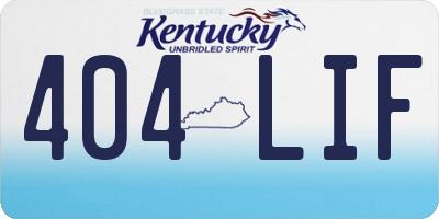 KY license plate 404LIF