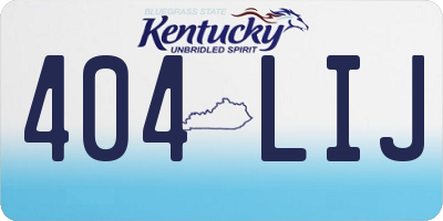 KY license plate 404LIJ