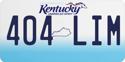 KY license plate 404LIM