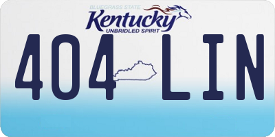 KY license plate 404LIN