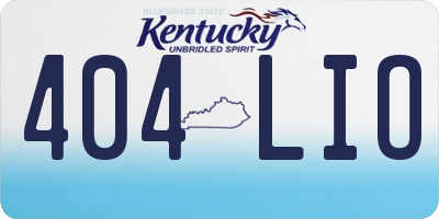 KY license plate 404LIO